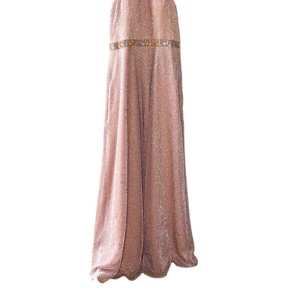 BETSY and Adam Metallic Pink and Gold Formal Prom Gown Dress *has pockets* - Picture 7 of 16